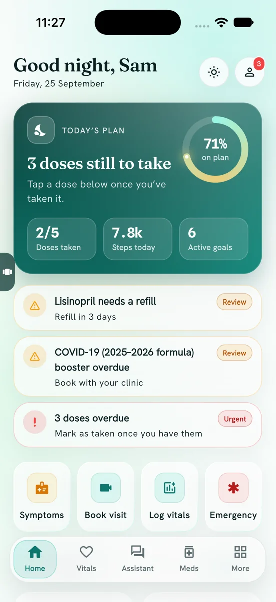 Family Doctor app screen · demonstration content