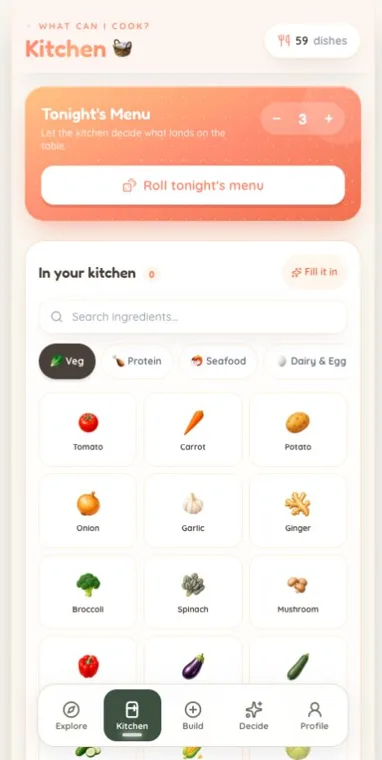 Kitchen Diary web app · pantry workflow